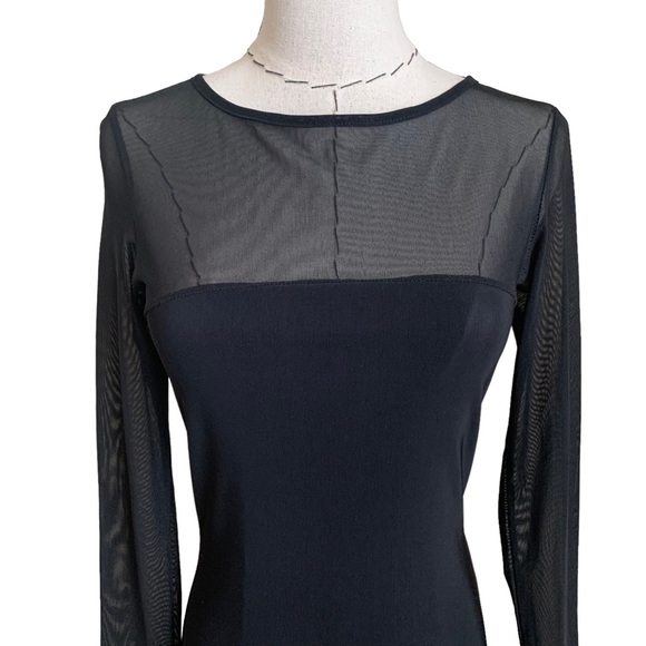 Vintage y2k Necessary Objects Sheer Mesh Dragon Asian Black Dress - Picture 3 of 10